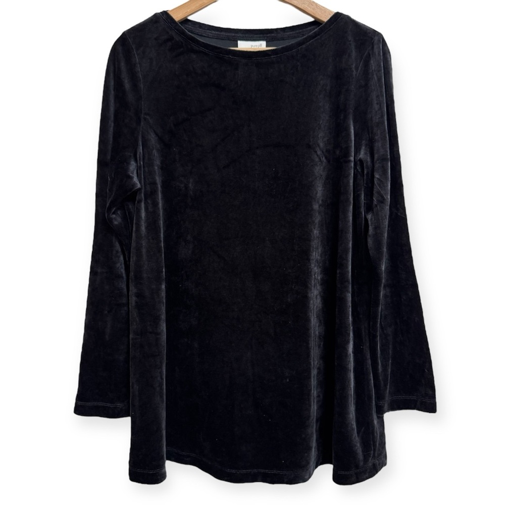 J. Jill PureJill Pima Cotton Modal Blend Velvet Long Sleeve Top